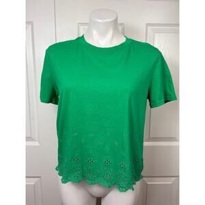 Zara Women's Green Crop Top Size Medium Short Sleeve
